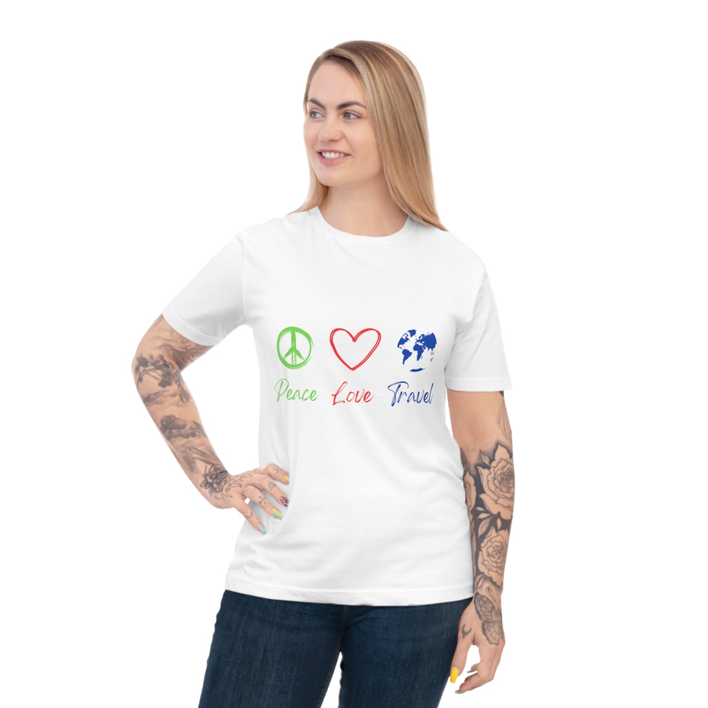 Peace Love Travel colored Unisex Classic Jersey T-shirt