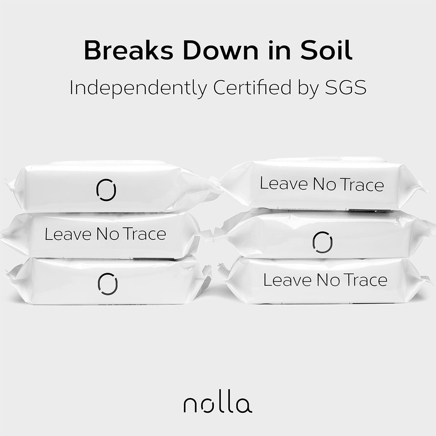 Nolla Flushable Wipes, 100% Plant-Based, Plastic-Free and Biodegradable
