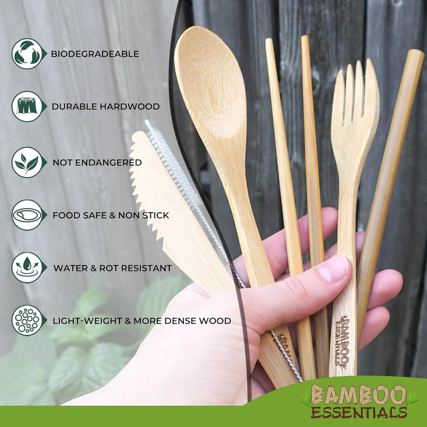Travel Utensils with Case Set Fork, Knife, Spoon, Chopsticks, Straw, Straw-cleaning brush
